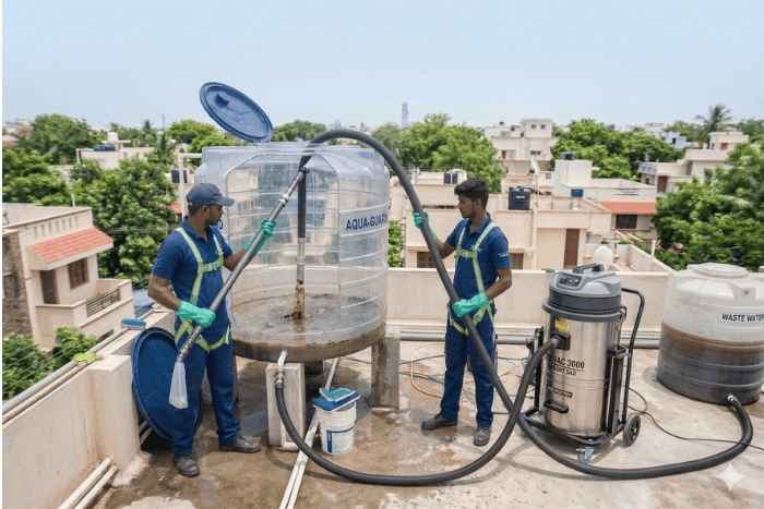 domestic water tank cleaning