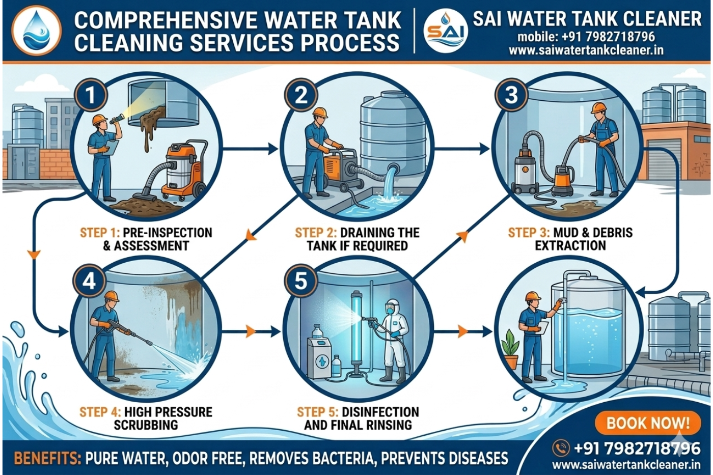 water tank cleaning process
