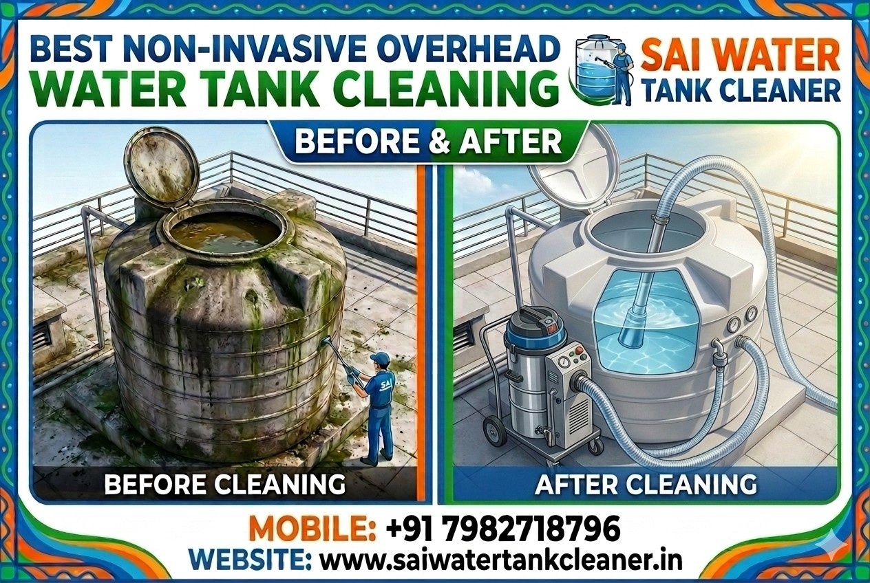 before and after water tank cleaning