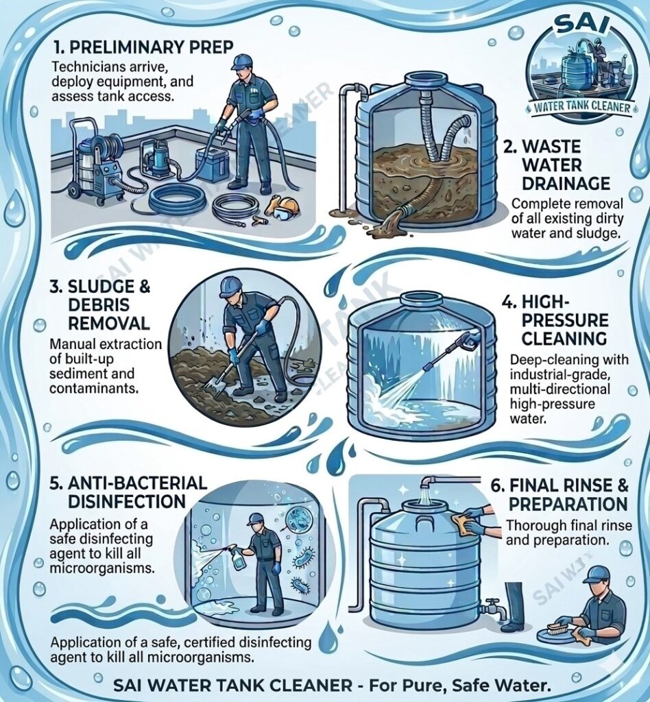 underground water tank cleaning process