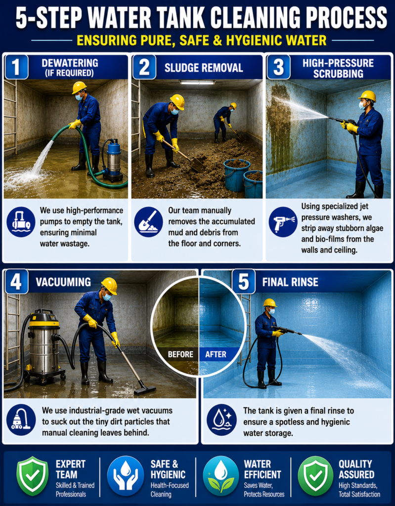 water tank cleaning process